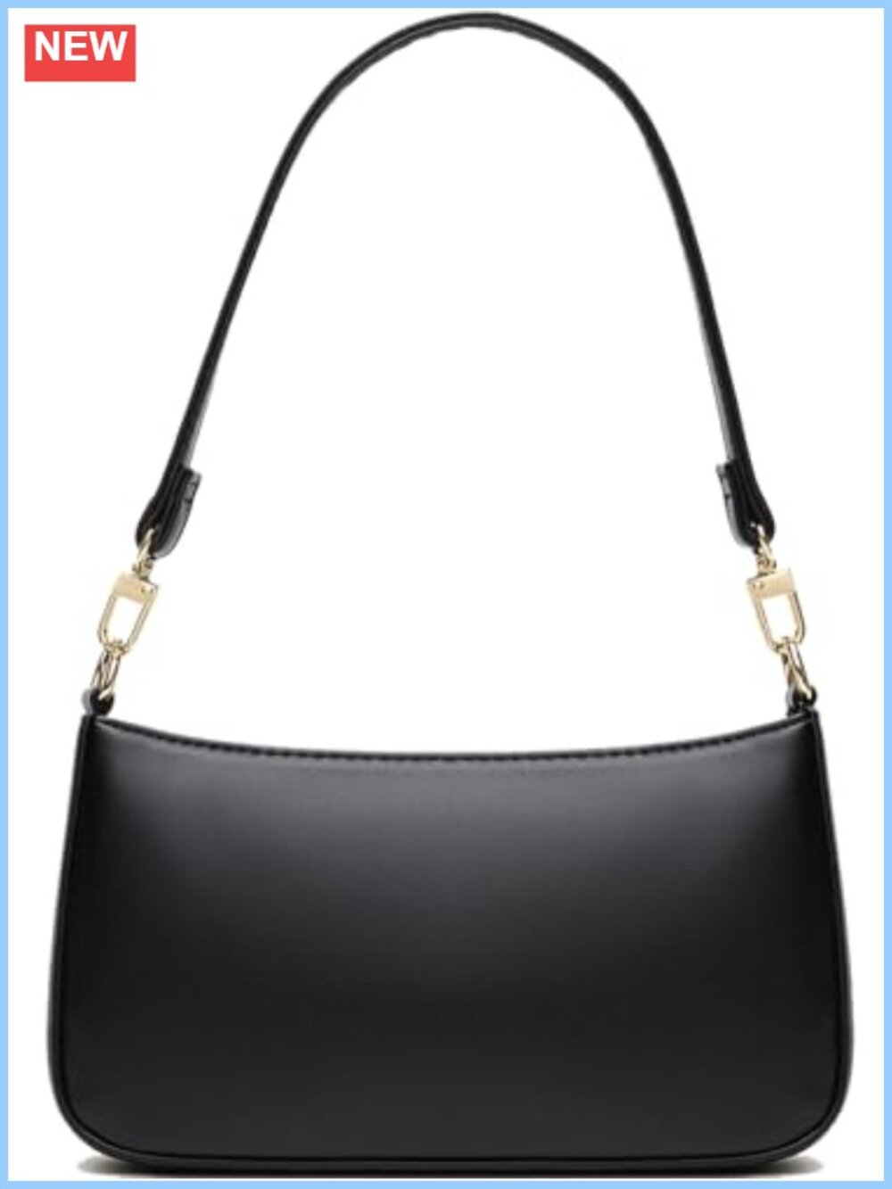 Vegan Leather Hobo Shoulder Bag Crossbody Purse with Gold Hardware